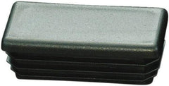 Caplugs - Rectangular Finishing Plug for 12 to 16 Gauge Panels, - 0.53" Deep, Low-Density Polyethylene, Black - Exact Industrial Supply