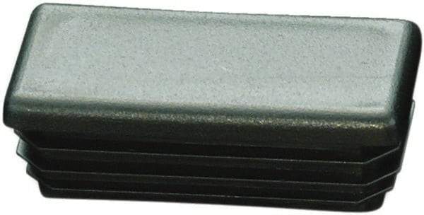 Caplugs - Rectangular Finishing Plug for 6 to 8 Gauge Panels, - 0.65" Deep, Low-Density Polyethylene, Black - Exact Industrial Supply