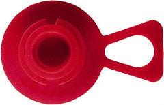 Caplugs - 1.071" ID, Pull-Tab Plug - 1.575" OD, 2-1/4" Long, Low-Density Polyethylene, Red - Exact Industrial Supply