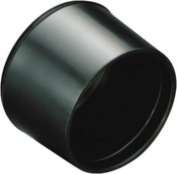 Caplugs - Round Head Finishing Cap - 1-3/32" Long, Low-Density Polyethylene, Black - Exact Industrial Supply
