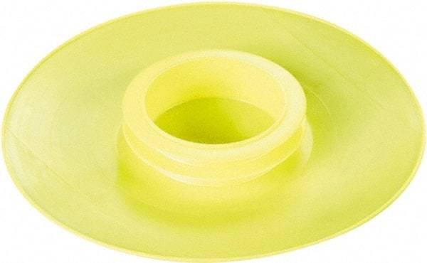 Caplugs - 0.55" ID, Push-On Flange Cap - 3.39" OD, 51/64" Long, Low-Density Polyethylene, Yellow - Exact Industrial Supply