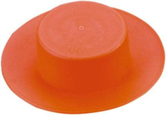 Caplugs - 1.4" ID, Round Head Flange Plug - 3.56" OD, 5/8" Long, Low-Density Polyethylene, Orange - Exact Industrial Supply