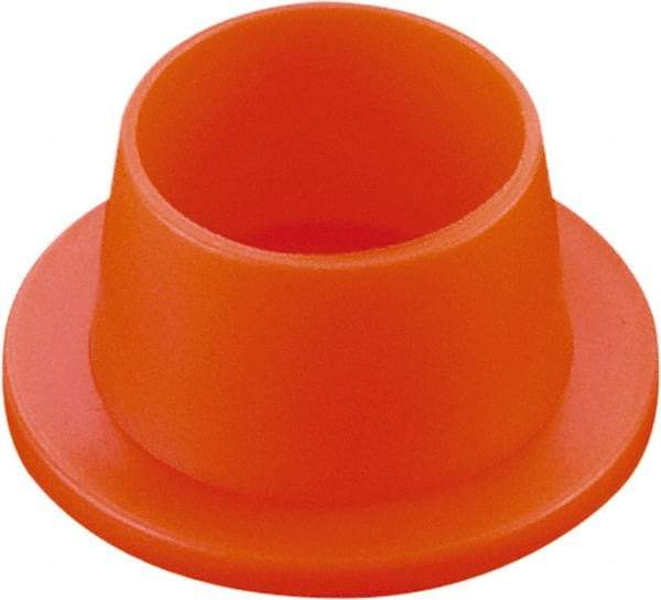 Caplugs - 1.305" ID, Round Head, Tapered Plug - 1.91" OD, 11/16" Long, Low-Density Polyethylene, Orange - Exact Industrial Supply