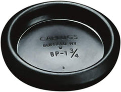 Caplugs - Button Finishing Plug for 0.01 to 0.1" Thick Panels, - 1.3" ID, 1.6 OD, 0.35" Deep, Low-Density Polyethylene, Black - Exact Industrial Supply