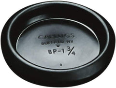 Caplugs - Button Finishing Plug for 0.02 to 0.1" Thick Panels, - 2.05" ID, 2.35 OD, 0.36" Deep, Low-Density Polyethylene, Black - Exact Industrial Supply