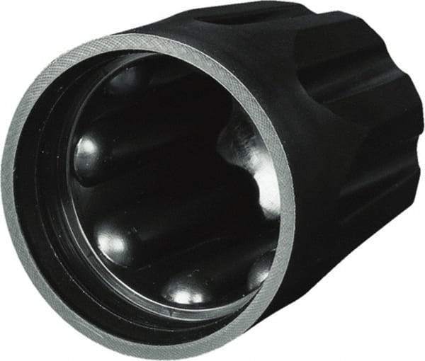 Caplugs - Serrated Round Head Sucker Rod Cap - High-Density Polyethylene, Black - Exact Industrial Supply
