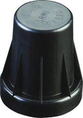 Caplugs - 1-9/16" ID, Serrated Round Head Sucker Rod Cap - 2-3/4" Long, Low-Density Polyethylene, Black - Exact Industrial Supply