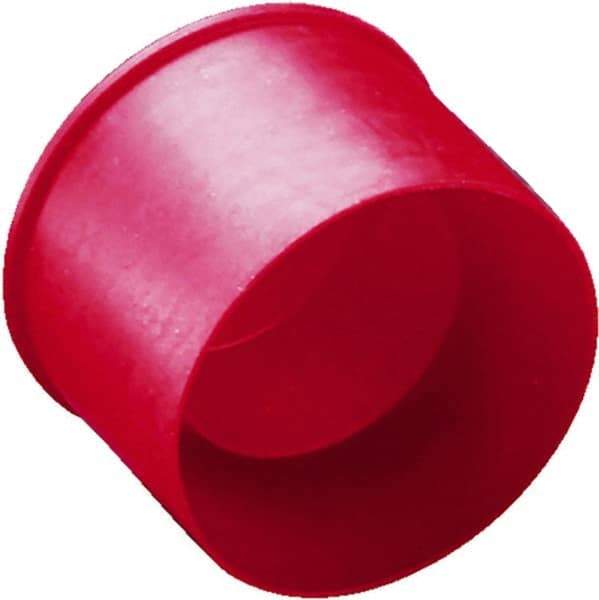 Caplugs - 0.67" ID, Round Head Tube & Nut Cap - 63/64" Long, Low-Density Polyethylene, Red - Exact Industrial Supply