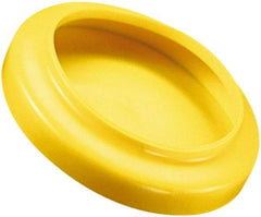 Caplugs - 3.9" ID, Flexible, Round Head Flange Cap - 4.87" OD, 11/16" Long, Vinyl, Yellow - Exact Industrial Supply