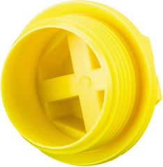 Caplugs - Hex Head with Slot, Threaded Plug - 14.22mm OD, Nylon, Yellow - Exact Industrial Supply