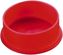 Caplugs - 1.408" ID, Round Head Utility Cap - 1.66" OD, 9/16" Long, Low-Density Polyethylene, Red - Exact Industrial Supply