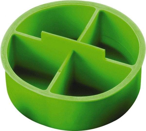 Caplugs - 1.28" ID, Round Head, Tapered Tube Plug - 1.38" OD, 1" Long, Low-Density Polyethylene, Green - Exact Industrial Supply