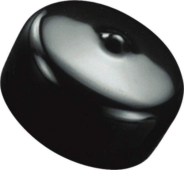Caplugs - 15/16" ID, Flexible, Round Head Masking Cap - 1.08" OD, 1" Long, Vinyl, Black - Exact Industrial Supply