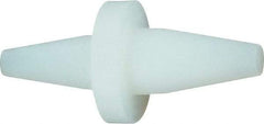 Caplugs - 0.13" (End 1) & 0.14" (End 2) ID, Round Head, Tapered Double-Ended Plug with Washer - Silicone, Natural (Color) - Exact Industrial Supply