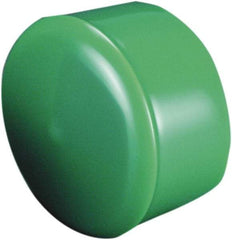 Caplugs - Round Head Cap with Flange - 2.765" OD, 1-1/2" Long, Vinyl, Green - Exact Industrial Supply