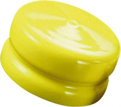 Caplugs - 1.65" ID, Push-On, Round Head Flange Cap - 1.8" OD, 1/2" Long, Vinyl, Red - Exact Industrial Supply