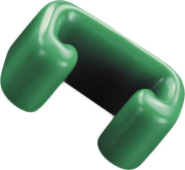 Caplugs - 1-5/8" x 3/4", Flexible Push-On U-Frame End Cap - 13/16" Long, Vinyl, Green - Exact Industrial Supply