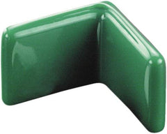 Caplugs - 1-1/8" x 1/8", Flexible Push-On L-Frame End Cap - 1/2" Long, Vinyl, Green - Exact Industrial Supply