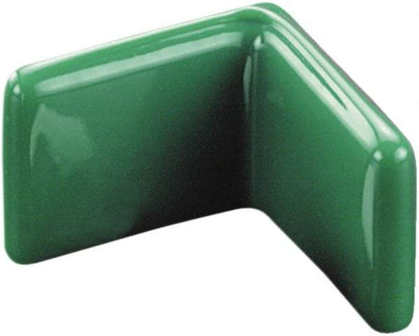 Caplugs - 2" x 1/8", Flexible Push-On L-Frame End Cap - 1/2" Long, Vinyl, Green - Exact Industrial Supply