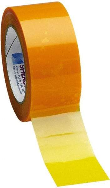 Caplugs - 20mm Wide x 72 Yd Long Yellow Polyester Film High Temperature Masking Tape - Series PC30-20MM, 3.5 mil Thick - Exact Industrial Supply