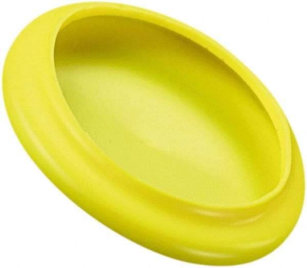 Caplugs - Flexible, Round Head Flange Cap - 2.195" OD, 1/16" Long, Vinyl, Yellow - Exact Industrial Supply