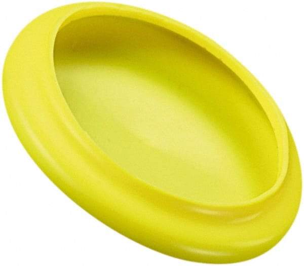 Caplugs - Flexible, Round Head Flange Cap - 6.19" OD, 1/16" Long, Vinyl, Yellow - Exact Industrial Supply