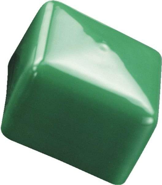 Caplugs - Square Head Tube Cap - 2.005" OD, 1" Long, Vinyl, Green - Exact Industrial Supply