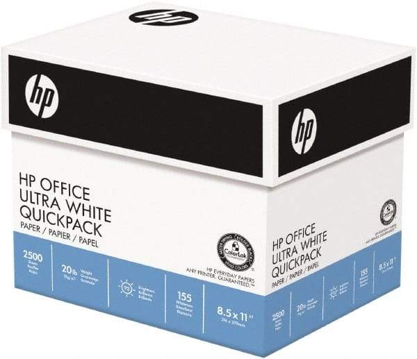 Hewlett-Packard - 8-1/2" x 11" White Copy Paper - Use with Laser Printers, Copiers, Fax Machines, Inkjet Printers - Exact Industrial Supply