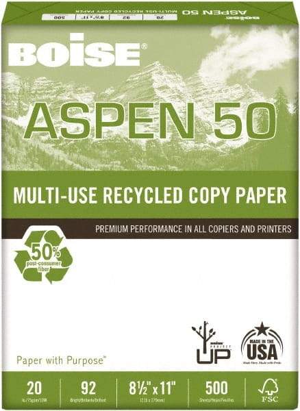 Boise - 8-1/2" x 11" White Copy Paper - Use with Laser Printers, Copiers, Plain Paper Fax Machines, Multifunction Machines - Exact Industrial Supply