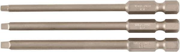 Wiha - #1, #2, #3 Square Screwdriver Bit - 90mm OAL - Exact Industrial Supply