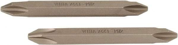 Wiha - #2, Phillips Screwdriver Bit - 1/4" Drive, - Exact Industrial Supply