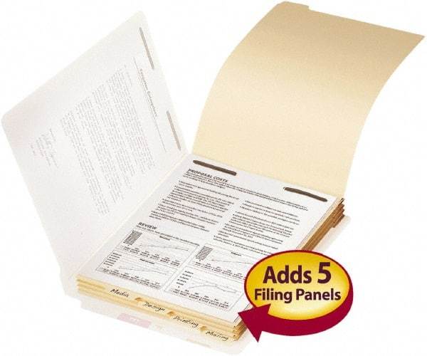 SMEAD - 8-1/2 x 11", Letter Size, Manilla, Classification Folders with End Tab Fastener - 11 Point Stock, Assorted Tab Cut Location - Exact Industrial Supply