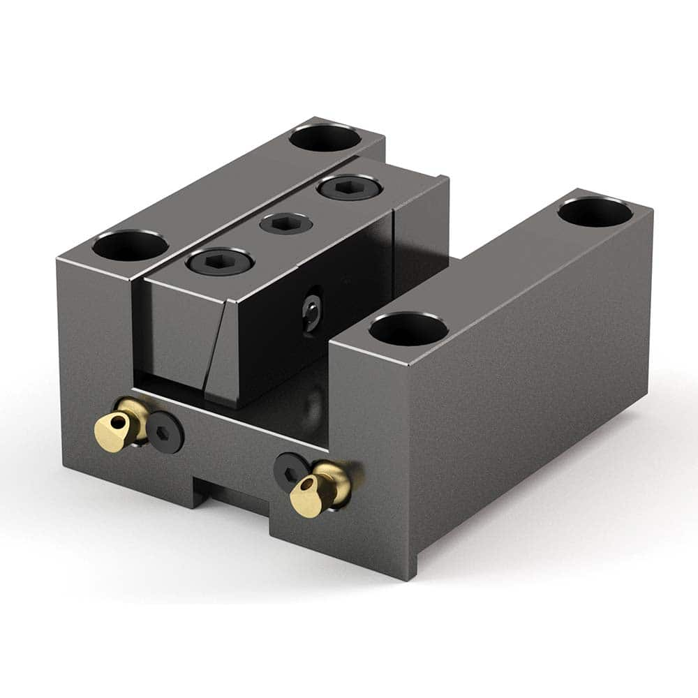 Global CNC Industries - Turret & VDI Tool Holders; Type: Doosan OD Facing Block ; Clamping System: 90mm X 90mm ; Tool Axis: OD ; Through Coolant: No ; Outside Diameter (Decimal Inch): 1.2500 ; Additional Information: 4 Mounting Holes - Exact Industrial Supply