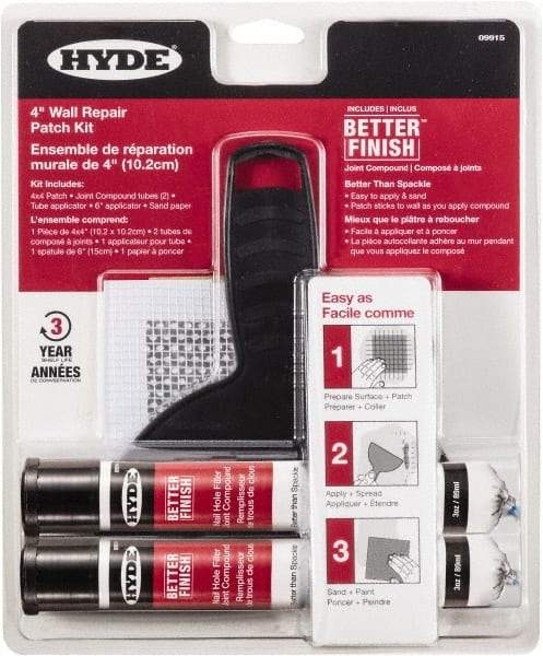 Hyde Tools - 3 oz Kit Drywall/Plaster Repair - White - Exact Industrial Supply