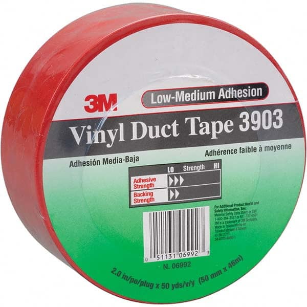 3M - 50 Yd x 49" x 6.5 mil Red Vinyl Duct Tape - Exact Industrial Supply