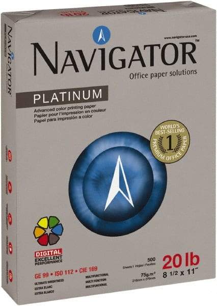 Navigator - 8-1/2" x 11" White Copy Paper - Use with Laser Printers, Copiers, Fax Machines, Multifunction Machines - Exact Industrial Supply