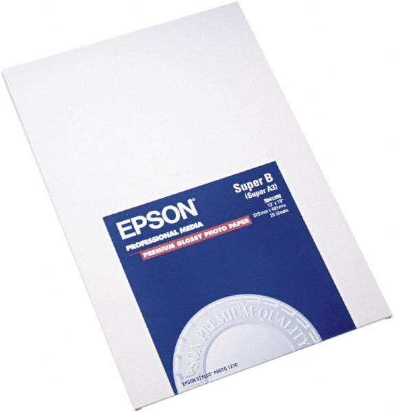 Epson - 13" x 19" White Photo Paper - Use with Inkjet Printers - Exact Industrial Supply