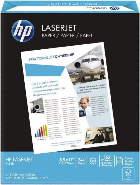 Hewlett-Packard - 8-1/2" x 11" Ultra White Copy Paper - Use with Laser Copiers, Laser Printers - Exact Industrial Supply