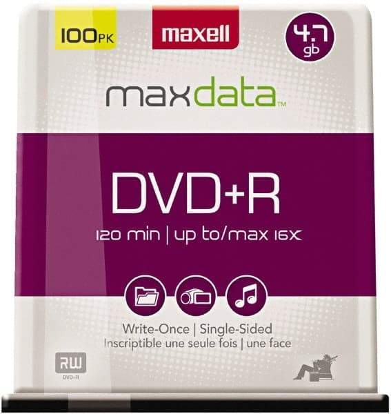 Maxell - Silver DVD+R Disc - Use with CD, DVD Drives - Exact Industrial Supply