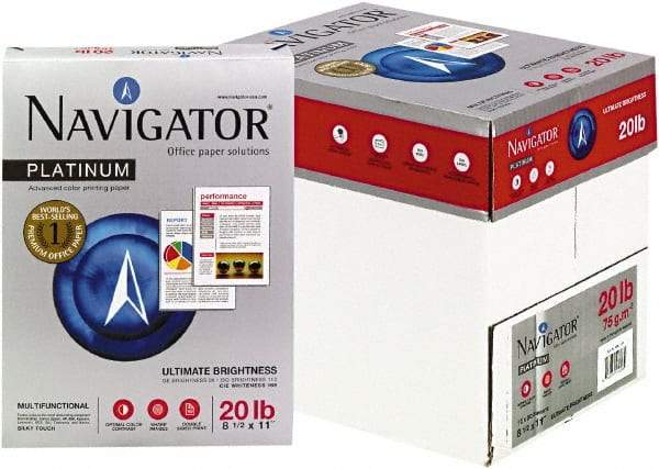 Navigator - 8-1/2" x 11" White Copy Paper - Use with Laser Printers, Copiers, Fax Machines, Multifunction Machines - Exact Industrial Supply