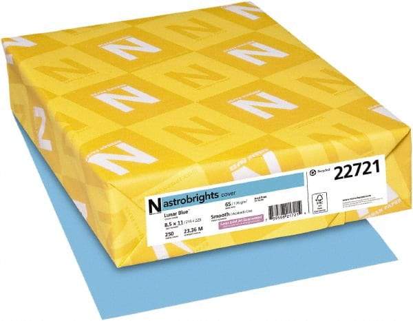 Neenah Paper - 8-1/2" x 11" Lunar Blue Colored Copy Paper - Use with Inkjet Printers, Laser Printers, Copiers - Exact Industrial Supply
