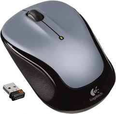 Logitech - Silver Wireless Mouse - Use with Chrome OS, Linux 2.6 & Later, Mac OS X 10.5 & Later, Windows Vista, 7, 8 - Exact Industrial Supply
