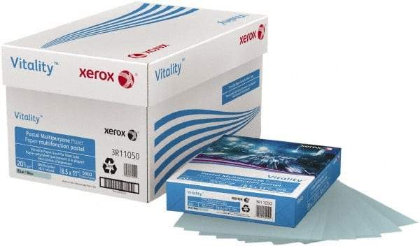 Xerox - 8-1/2" x 11" Blue Colored Copy Paper - Use with Copiers, Typewriters, Printers, Fax Machines - Exact Industrial Supply