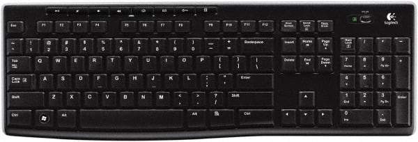 Logitech - Black Wireless Keyboard - Use with Mac OS X, Windows XP, Vista 7, 8 - Exact Industrial Supply