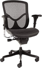 ALERA - 42-3/8" High Ergonomic Multifunction Chair - 28" Wide x 29-1/8" Deep, Breathable-A-Grade Black Mesh Seat, Black - Exact Industrial Supply