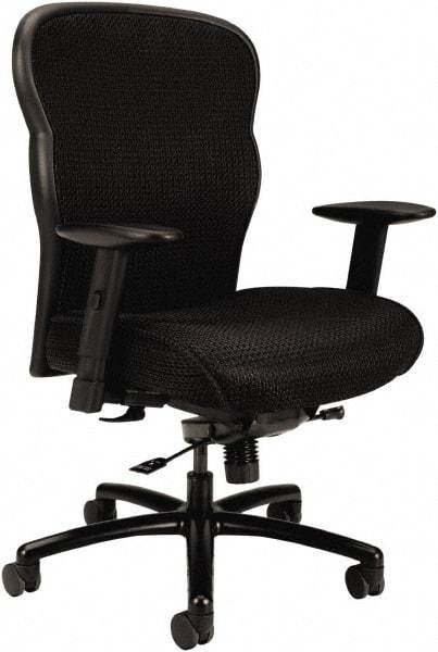 Basyx - 42-7/8" High Big & Tall Mesh Chair - 28 5/8" Wide x 25-5/8" Deep, Fabric Mesh Seat, Black - Exact Industrial Supply