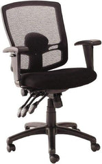 ALERA - 41-3/4" High Mid Back Chair - 30-3/4" Wide x 24-3/4" Deep, Mesh Seat, Black - Exact Industrial Supply