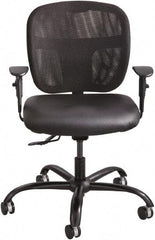 Safco - 37" High Task Chair - 26" Wide x 26" Deep, Vinyl Seat, Black - Exact Industrial Supply