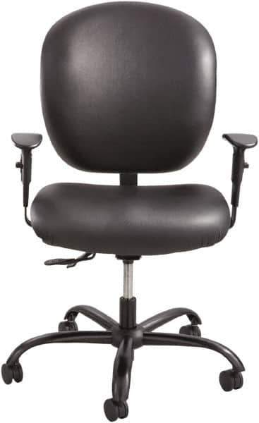 Safco - 38" High Task Chair - 26" Wide x 26" Deep, Vinyl Seat, Black - Exact Industrial Supply