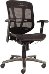 ALERA - 43-3/8" High Mid Back Chair - 25" Wide x 25-1/2" Deep, Mesh Seat, Black - Exact Industrial Supply